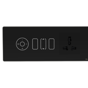 2 Switch touch panel with Fan Regulator, Light dimmer and Socket